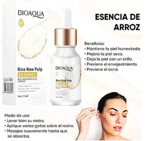 KIT DE TRATAMIENTO ANTIEDAD Y BLANQUEAMIENTO DE LA PIEL A BASE DE ARROZ BIOAQUA (4 productos)